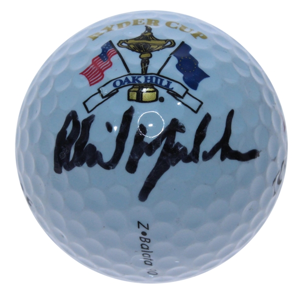 Phil Mickelson Signed 1997 Ryder Cup at Oak Hill Logo Golf Ball JSA FULL #Z54945
