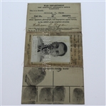 Ben Hogan's War Department Officers ID Card - Full Name Signature, Photo, & Fingerprints JSA ALOA