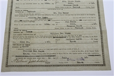 Ben Hogan's Personal 1942 Texas Dept. of Health Record of Birth (Birth Certificate 8/13/1912)