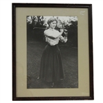 Black and White Female Golfer Portrait - Framed - Roth Collection