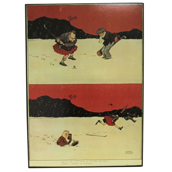 Large Comic Snow in Scotland Wood Display - Roth Collection