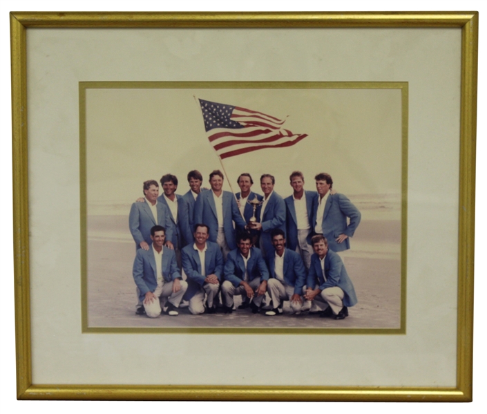 1991 Ryder Cup American Team Photo with Trophy - Framed - Roth Collection