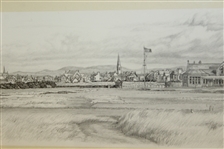 1989 Linda Hartough 'The Clubhouse and 18th Hole at Royal Troon Golf Club'