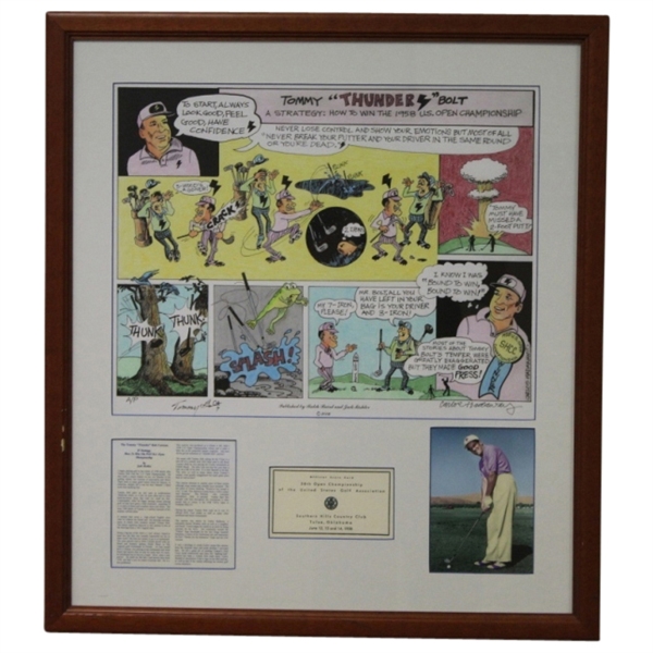 Tommy Bolt Signed Hadaway Artists Proof #1/10: "A Strategy: How To Win The 1958 US Open" Framed JSA ALOA