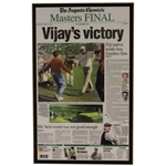 April 10, 2000 Augusta Chronicle Front Page Plaque - Vijay Singh Win