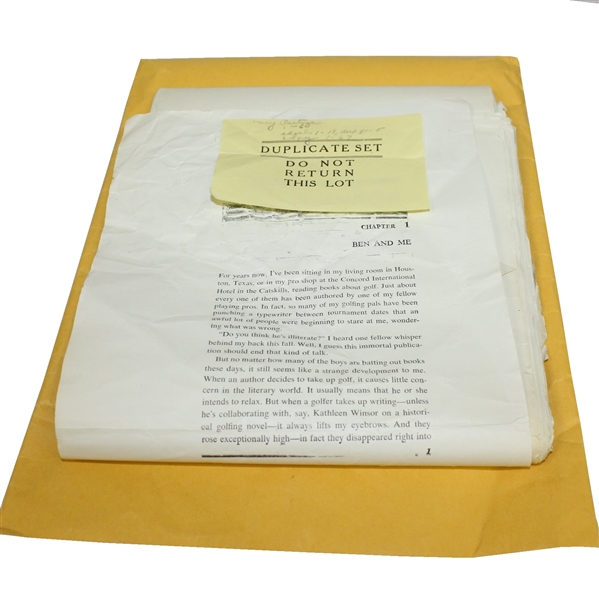 Ben Hogans Personal Galley Proof of Demaret 1954 Book My Partner, Ben Hogan
