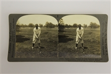 Stereograph Viewer with 30 Cards Featuring Bobby Jones, Vardon, Taylor, and more - Roth Collection