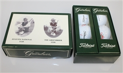 Six The Greenbrier Logo Golf Balls with Sleeves and Sam Snead Commemorative Box