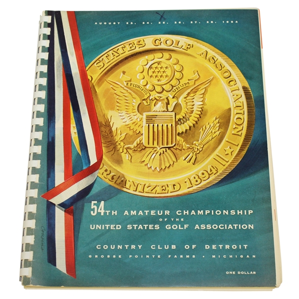 1954 US Amateur Program - Arnold Palmers 1st Major Win- Scarce Spiral Bound Edition