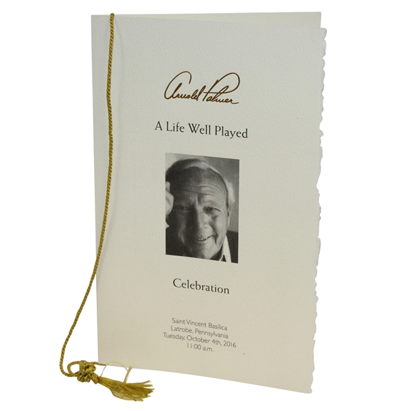 Arnold Palmer Memorial Funeral Service Program