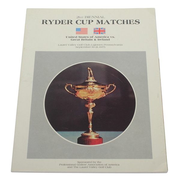 1975 Ryder Cup at Laurel Valley Program