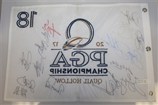 Multi-Signed 2017 PGA Championship Flag with Champ Thomas, Spieth, McIlroy, Johnson, & Others JSA ALOA