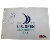 Jordan Spieth Signed 2015 US Open Embroidered Flag - Full Signature JSA ALOA