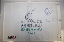 Jordan Spieth Signed 2015 US Open Embroidered Flag - Full Signature JSA ALOA