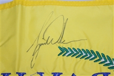 Tiger Woods & Arnold Palmer Signed 2000 Bay Hill Inv. Pinny Flag - Rare JSA ALOA