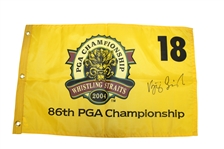 Vijay Singh Signed 2004 PGA Championship at Whistling Straits Flag JSA ALOA
