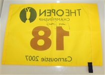 Padraig Harrington Signed 2007 Open Championship at Carnoustie Flag JSA ALOA