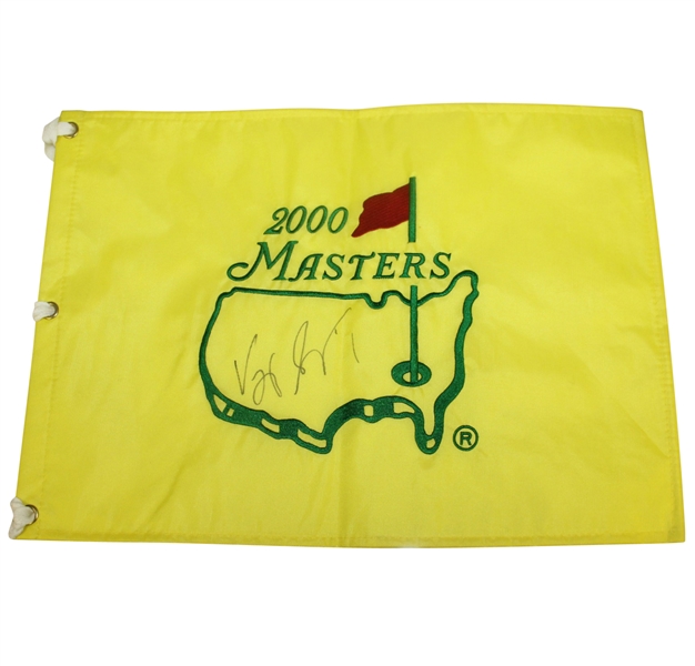 Vijay Singh Signed 2000 Masters Embroidered Flag JSA ALOA