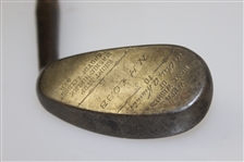 Kroydon Clubs Ltd Presentation Short Stop Mashie-Niblick Inscribed to N.H. Lobb - Brick Face