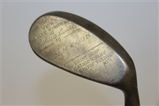 Kroydon Clubs Ltd Presentation Short Stop Mashie-Niblick Inscribed to N.H. Lobb - Brick Face