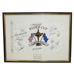 2004 Ryder Cup Flag Signed by Winning European Team & Captain - Framed JSA ALOA