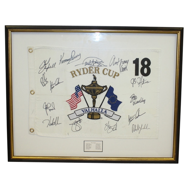 2008 Ryder Cup Flag Signed by United States Team & Captain - Framed JSA ALOA