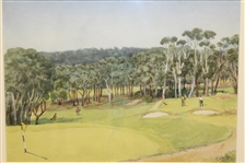 H Oakley Original Golf Scene Watercolor - Framed