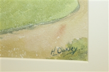 H Oakley Original Golf Scene Watercolor - Framed