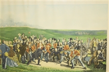 1940's 'The Golfers' Print by Sidney Lucas Published by Paris Etching Society and Printed in France with Key - Framed
