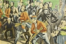 1940's 'The Golfers' Print by Sidney Lucas Published by Paris Etching Society and Printed in France with Key - Framed