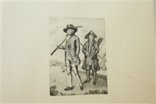 1940's 'The Golfers' Print by Sidney Lucas Published by Paris Etching Society and Printed in France with Key - Framed