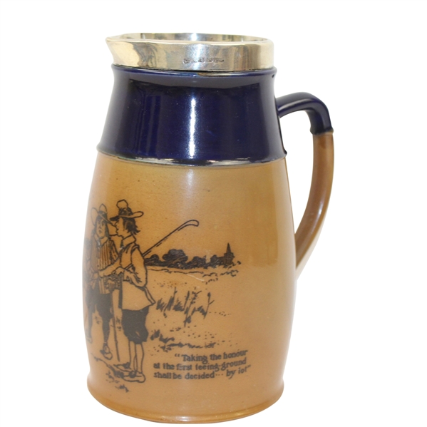 Doulton Lambeth Silver Rimmed Jug - Golf Scene - R. Wayne Perkins Collection