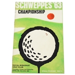 1963 Schweppes Championship at Royal Birkdale GC Program - Peter Butler Winner