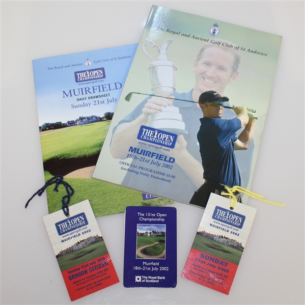 2002 British Open Program, Two Tickets, Draw Sheet
