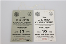 1972 US Open Program, Tickets, Pairing Sheet