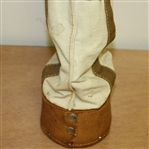 Leather and Canvas Child's Golf Bag with Three Clubs