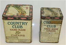 Two Vintage Country Club Handmade Cigar Tins