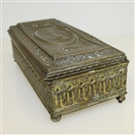 Ornate Metal Box - Golfers and Clubhouse