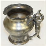 Superior Silver Vase with Affixed Golfer