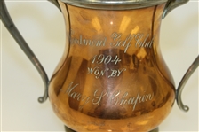 1904 Woodmont Golf Club Copper and Pewter Trophy Won by Mary Chopin