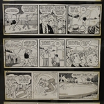 Original Lank Leonard Vintage Golf Comic Strip - 11 Strips - Framed