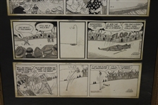 Original Lank Leonard Vintage Golf Comic Strip - 11 Strips - Framed