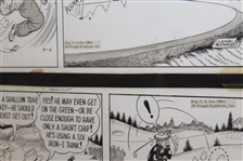Original Lank Leonard Vintage Golf Comic Strip - 11 Strips - Framed