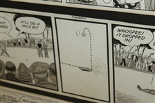 Original Lank Leonard Vintage Golf Comic Strip - 11 Strips - Framed