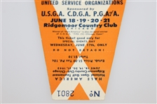 1942 Hale America National Open Golf Tournament Wednesday Ticket #2801 - Seldom Seen