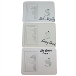 Doug Ford, Bob Goalby, and Gay Brewer Signed Augusta National GC Scorecards JSA ALOA