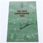 Arnold Palmer Signed 1961 Open Championship at Royal Birkdale Program with Friday Draw JSA ALOA