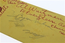 Byron Nelson & Jug McSpaden Signed 1945 Exhibition Ticket #1565 JSA ALOA
