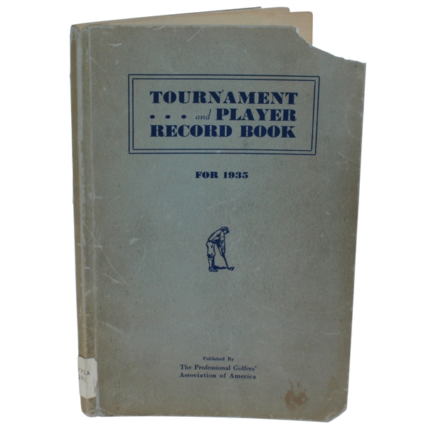 1935 Tournament and Player Record Book Published by the PGA