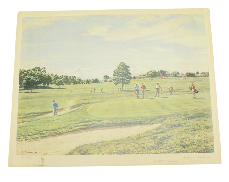 1960 Masters 7th Green - Augusta Arthur Weaver Signed The Masters Print JSA ALOA